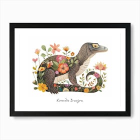 Little Floral Komodo Dragon 1 Poster Art Print