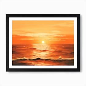 Deep Orange Oceanic Sunset Art Print