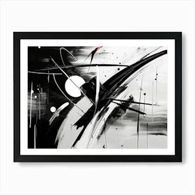 Resistance Abstract Black And White 8 Art Print