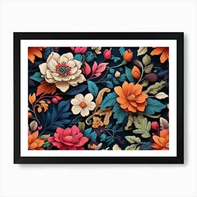 Floral Pattern paintings art print Art Print