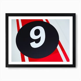 Racecar Number 9 Art Print