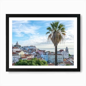 City view of Alfama, Lisbon, Portugal - summer street and travel photography by Christa Stroo Photography Art Print