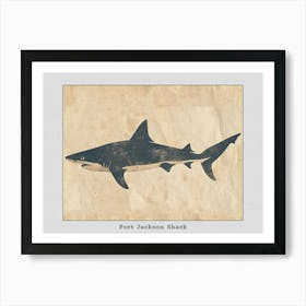 Port Jackson Shark Silhouette 6 Poster Art Print