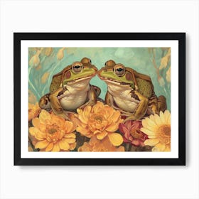 Floral Animal Illustration Frog 3 Art Print