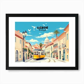 Lisbon Portugal Vintage Travel V 02 Art Print