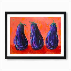 Three Aubergines Art Print