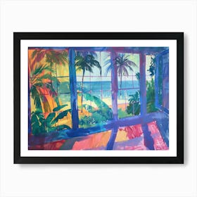 Honolulu From The Window View Painting 2 Art Print