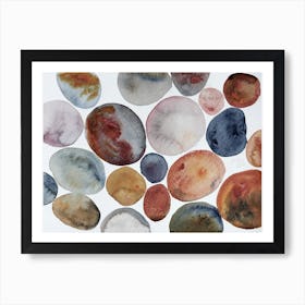 Stone therapy 1 - watercolor abstract minimal muted contamorary modern hand painted mid-century living room kitchen Art Print