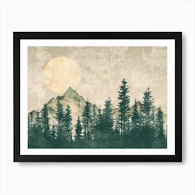 Retro Landscape Illustration 2 Art Print