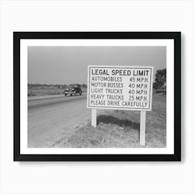 Highway Sign, Waco, Texas By Russell Lee Art Print