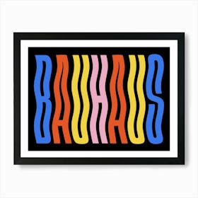 Bauhaus wavy cool colorful Type design 1 Art Print