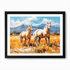 Horses Painting In Chile, Landscape 1 Art Print