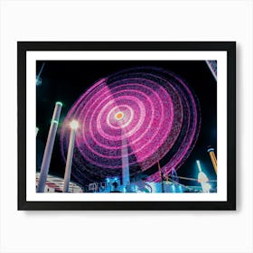 Ferris Wheel At Night Art Print