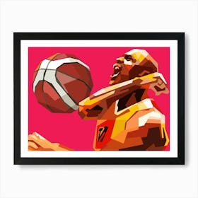Magic Johnson Basket Ball NBA Retro Sport Art Print