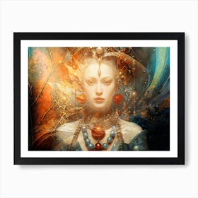 Woman Surreal Art Illustration In A Painting Style 10 Art Print