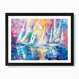 Sailboats In The Sea 5 Art Print