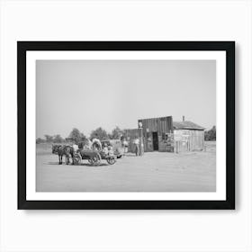 Scene At Crossroads Grocery Store, Mcintosh County, Oklahoma By Russell Lee Art Print