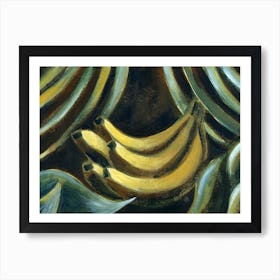 Bananas - painting hand painted classical figurative old masters style food kitchen yellow banana Art Print