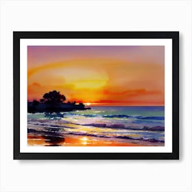 Sunset On The Beach 15 Art Print