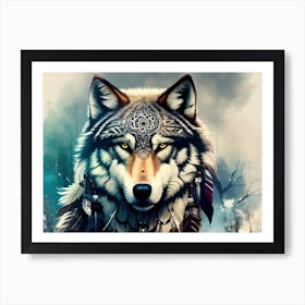 Native American Wolf 2 Art Print