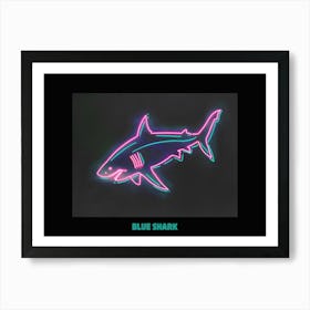Neon Pastel Pink Blue Shark 5 Poster Art Print