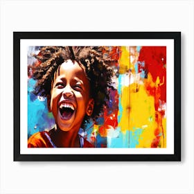 Happy Childhood - Little Child Laughing Art Print