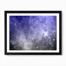 Purple Grey Galaxy Space Background Art Print
