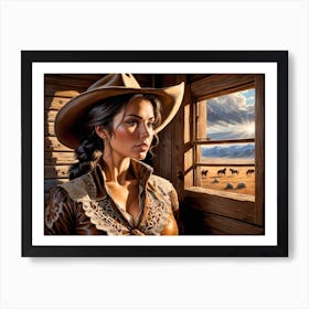 Cowgirl Art Print