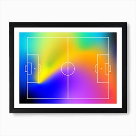 Rainbow Football Field Art Print