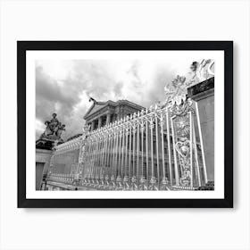 Black And White Photo Of The Golden Gate at Versailles (Paris Series) Art Print