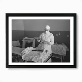 Sterile Nurse Lays Out Instruments For Operation At The Cairns General Hospital At The Fsa (Farm Security Art Print