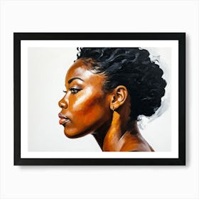 Side Profile Of Beautiful Woman Oil Painting 119 Art Print