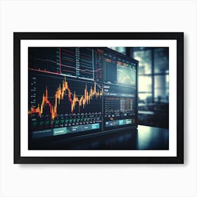 Stock Market Monitor Art Print