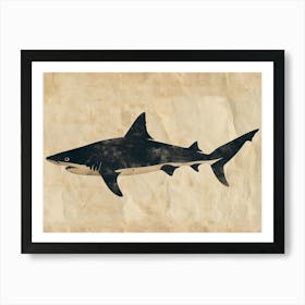 Port Jackson Shark Silhouette 6 Art Print