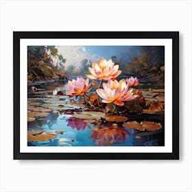 Lotus Flower Painting 1 Art Print