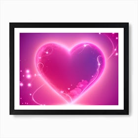 A Glowing Pink Heart Vibrant Horizontal Composition 16 Art Print