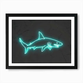 Neon Aqua Wobbegong Shark 7 Art Print