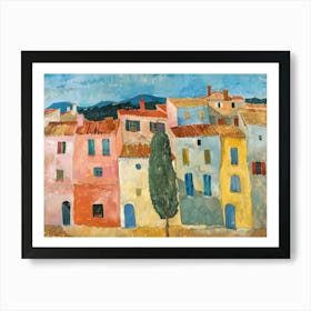 Countryside Serenity Painting Inspired By Paul Cezanne Art Print