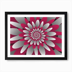 Paper Cut Flower Spiral Art Print