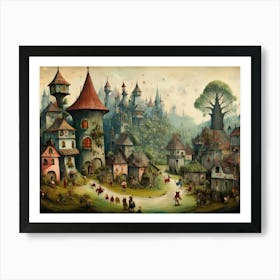 Fantasy Village 3 Art Print