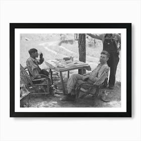 Visiting Farmers Who Were Having Lunch At Agricultural Day Laborer S Camp Near Sallisaw, Oklahoma By Russell Lee Art Print