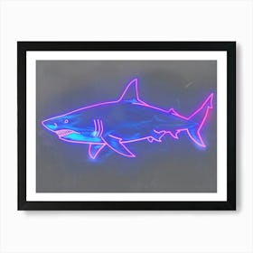 Neon Pastel Pink Blue Shark 1 Art Print