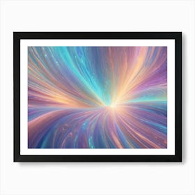 Abstract Image With Glowing Lines Of Pink And Blue Light Radiating From The Center, Creating A Cosmic Or Galactic Effect Art Print