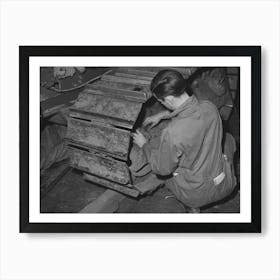 Repairing Caterpillar Tractor In Repair Shop At Colfax, Washington By Russell Lee Art Print