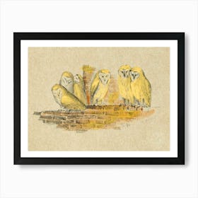 Greeting Card With Six Owls (1890),Theo Van Hoytema Art Print