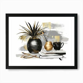 Black And Gold 87 Art Print