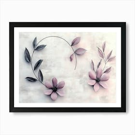 Flowers On A Wall Art Print