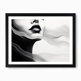 Silence Abstract Black And White 14 Art Print