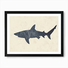 Smallscale Cookiecutter Shark Silhouette 2 Art Print