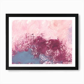 Minimal Abstract In Magenta And Baby Pink - contemporary modern hand painted Art Print